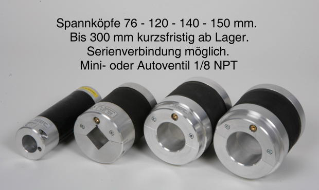 Spannkpfe 76, 120, 140, 150 mm bis 300 mm